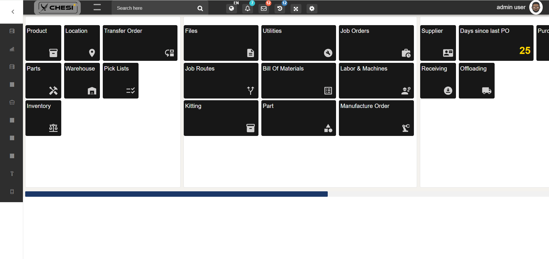 ChesiWMS Home Interface